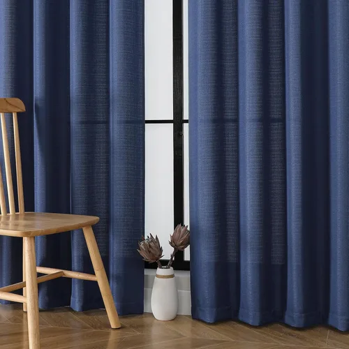 Vista 33 de OWENIE Bob Juego de 2 Paneles de Cortinas Negras de Cocina para Ventanas de 36 Pulgadas de Largo, Cortinas Cortas de Café con Textura de Lino