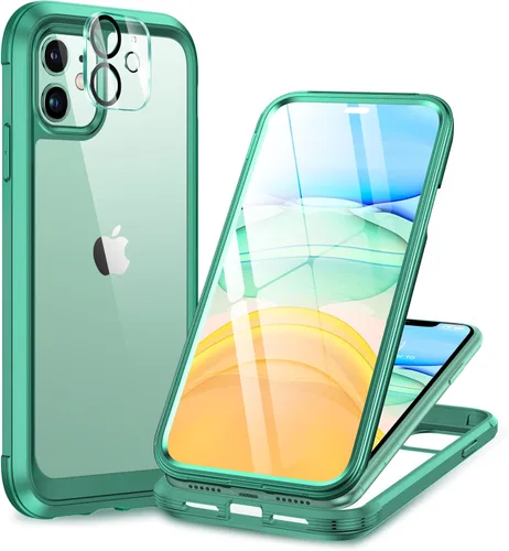 Vista 119 de Miracase Funda magnética para iPhone 14 de 6.1 pulgadas, protector de pantalla de vidrio templado integrado + protector de lente, compatible