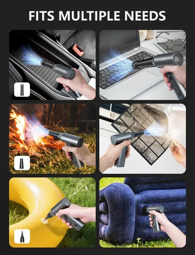 Vista 5 de CLEVAST Plumero de aire comprimido: mini soplador de aire eléctrico inalámbrico Super Power, motor sin escobillas de 130,000 RPM, control