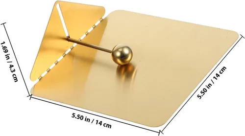 Vista 2 de Metal Napkin Holder Flat Square with Weighted Arm, Large Golden Stainless Steel Tissue Dispenser for Kitchen and Dining Table, Bathroom Guest Towel