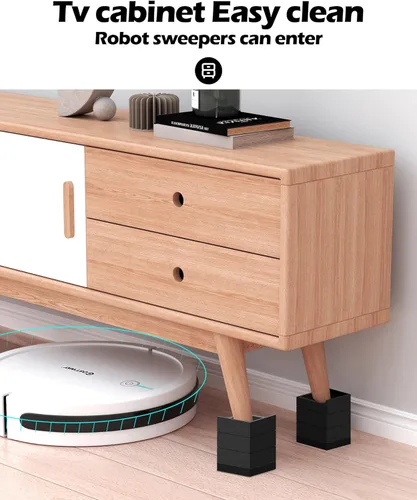 Vista 4 de Elevadores de muebles, camasofáescritoriomesapatas de sillarefrigerador se elevan a 1.5, 3 y 4 pulgadas, bloques elevadores ajustables rectangulares