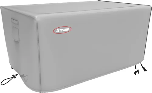 Vista 8 de Atyard Cubierta cuadrada para hoguera de gas, 32 pulgadas de largo x 32 pulgadas de ancho x 24 pulgadas de alto, impermeable, resistente al viento
