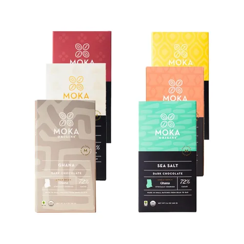 Vista 7 de Moka Origins Paquete de barras de chocolate orgánico – grano a barra, comercio directo y justo, lotes pequeños, de origen ético, gourmet, chocolate