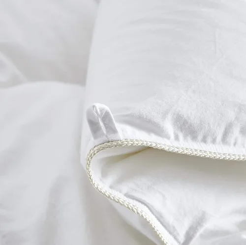 Vista 6 de LUXURIOUS, cobertor tamaño Queen, de 600 hilos de 100% algodón egipcio, con plumas de ganso siberiano, color blanco sólido, potencia de llenado 750