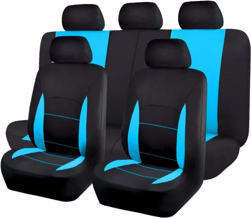 Flying Banner Fundas de asiento de coche para asiento delantero y trasero, de poliéster, protectores de asiento de automóvil, fácil instalación, con