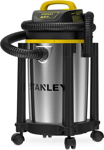 Vista 9 de Stanley - SL18129 Aspiradora húmeda/seca, 4 galones, 4 caballos de fuerza, tanque de acero inoxidable Plata+amarillo