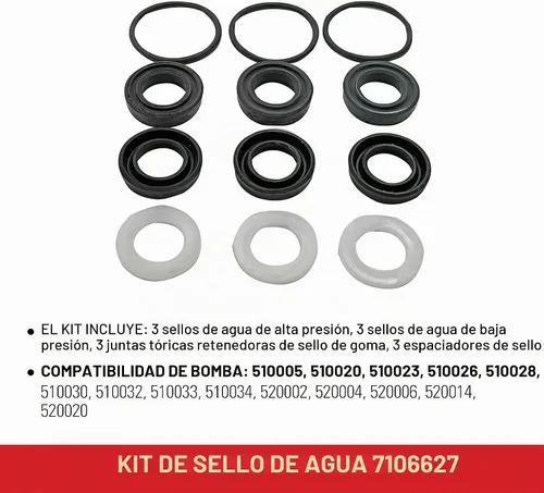 Vista 5 de Simpson Cleaning 7105741 - Kit de sello de aceite de repuesto para bombas de hidrolimpiador, color negro