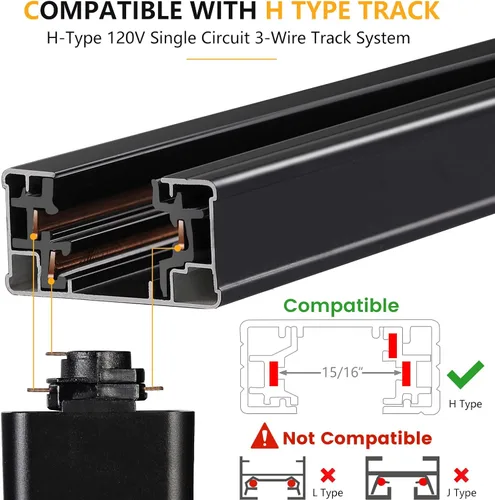 Vista 4 de VANoopee Cabezales de iluminación LED regulables de 10 W, tipo H, accesorios de repuesto de luz de riel brillante 3000 K, foco de techo blanco