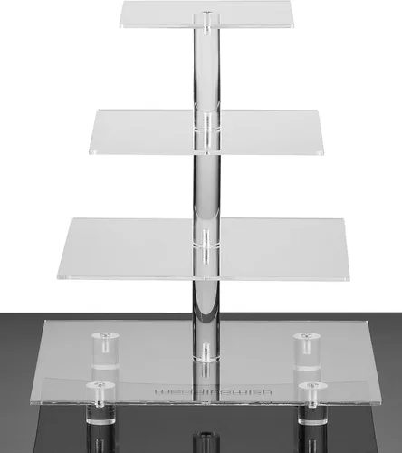 Vista 11 de Soporte acrílico para cupcakes, soporte transparente de exhibición de postres con base para bodas, fiestas, baby shower, reuniones, 3 niveles