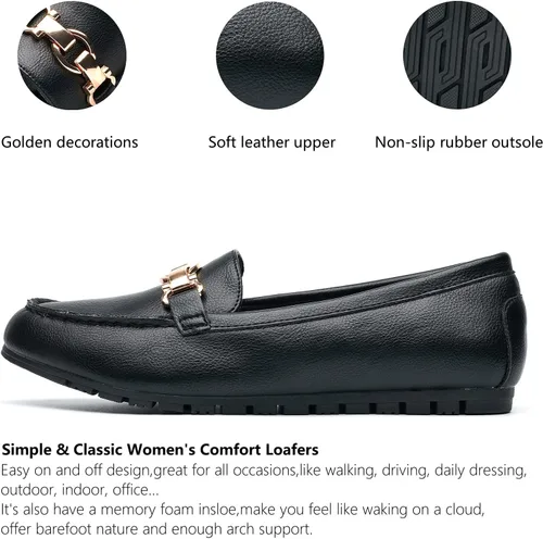 Vista 3 de Cvistpieo Mocasines casuales para mujer, cómodos y ligeros, mocasines planos sin cordones