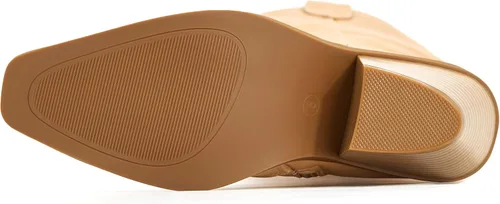 Vista 6 de Botas altas hasta la rodilla con cremallera lateral para mujer, tacón grueso, punta cuadrada, cómodas botas largas