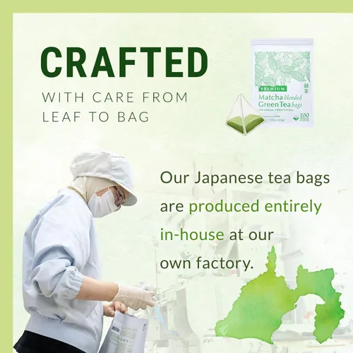 Vista 7 de NAKANE TEA INC. Bolsas de té verde japonés Matcha Blend, 100