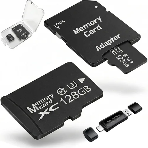 Paquete de 2 tarjetas MicroSDXC de 128 GB A1 U3 V30 adaptador SD lector USB de alta resistencia TF tarjeta Dash Cam cámara de seguridad 4K