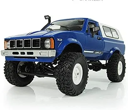 WPL C24 1/16 2.4GHz 4WD RC Car Crawler Faro Control Remoto Crawler Off-Road Pick-up Truck RTR Juguete Niño, Niña y Adulto (azul)