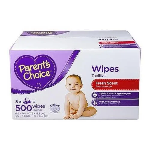 Parents Choice - Toallitas para bebés con aroma fresco, 500 unidades