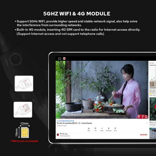 Vista 6 de Joying 10.1 HD Head Unit Android 10 Single Din Car Stereo Touch Screen Car Radio 4GB+64G with GPS Navigation, Wiress CarPlay and Wiress Android