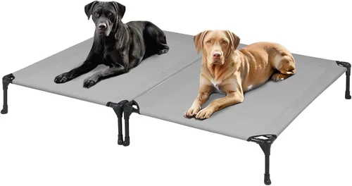 Vista 32 de Veehoo Cama elevada para perros medianos, para exteriores, cama elevada y refrescante para perros, cama para mascotas con malla transpirable, patas