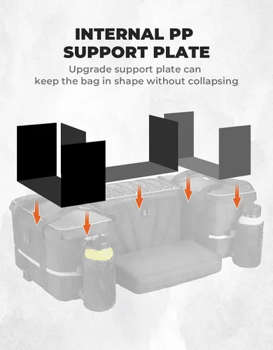 Vista 8 de KEMIMOTO Bolsa para ATV, Bolsa de Carga para ATV Grande de 74L con Bolsa Refrigeradora, Bolsa de Asiento de Parrilla Trasera de Almacenamiento