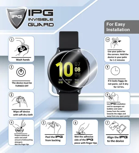 Vista 4 de IPG AMOLED Smartwatch Protector de pantalla de hidrogel para Garmin Instinct Crossover (2 unidades) Invisible HD Clear Film Anti-Scratch Protector