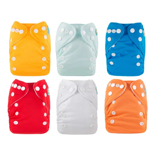 ALVABABY Pañales de tela para recién nacidos, bolsillo para menos de 12 libras, pañal de tela 6 piezas con 12 insertos 6SVB03