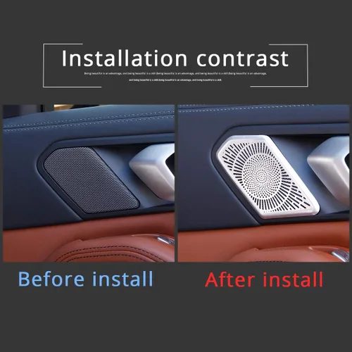 Vista 2 de Aleación de aluminio de la manija de la puerta trasera del coche cubierta del altavoz ajuste para BMW X5 X7 G05 G07 2019 accesorios de coche