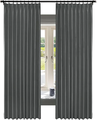 Vista 26 de Fcosie Cortinas de lino texturizadas, cortinas plisadas para oscurecer con forro opaco, paneles de mezcla de lino, cortinas de tratamiento