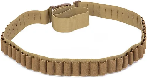 Vista 4 de Viriber Correas tácticas resistentes para escopeta 15/25 municiones redondas Bandolier Belt 20GA y 12 GA Nylon