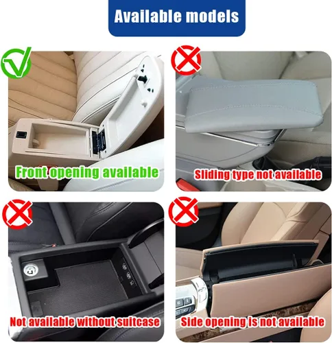 Vista 4 de Ziciner Cojín de cuero para consola central de automóvil, protector de caja de asiento impermeable para reposabrazos, accesorios de decoración