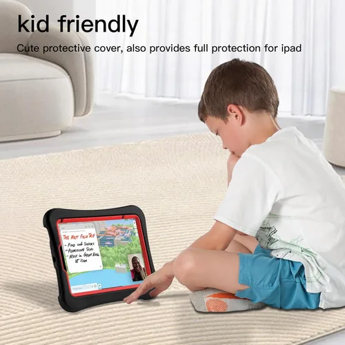 Vista 5 de Funda para Niños para iPad mini 7 (A17 Pro) 2024/iPad Mini6 2021, Peso Ligero Resistente/A Prueba de Golpes/A Prueba de Caídas con Asa/Soporte