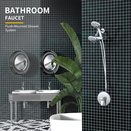 Vista 9 de GIVINGTREE Shower System with 6 Mode Bathtub Handheld Showerhead & Rain Shower Combo Set, 2 in 1 Shower Head Combo,Polished Chrome