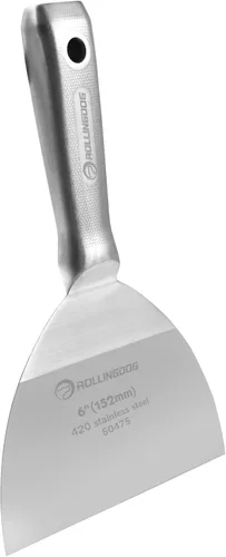 Vista 6 de ROLLINGDOG Cuchillo de masilla de 4 pulgadas - Rascador de pintura, cuchillo para paneles de yeso con hoja pulida de acero inoxidable 420 de una