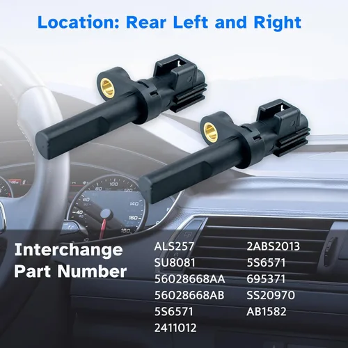 Vista 3 de Sensor de velocidad de rueda ABS trasero izquierdo o derecho compatible con Dodge Ram 1500 2007 2008 2009 2010 2011 2012, Dodge Durango 2004-2006