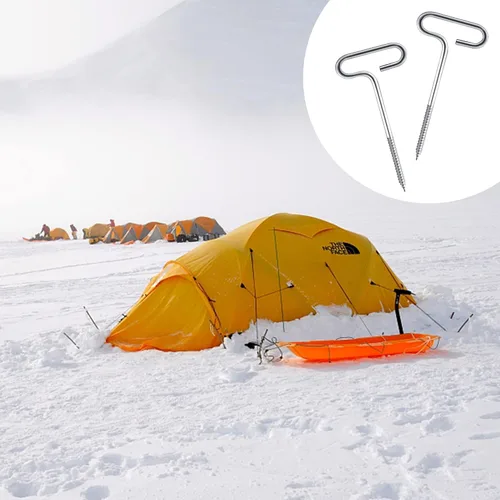 Vista 6 de Kit de herramientas de anclaje de hielo, 1 adaptador de taladro de anclaje de hielo con 4 clavijas roscadas para pesca en hielo, clavo de estaca