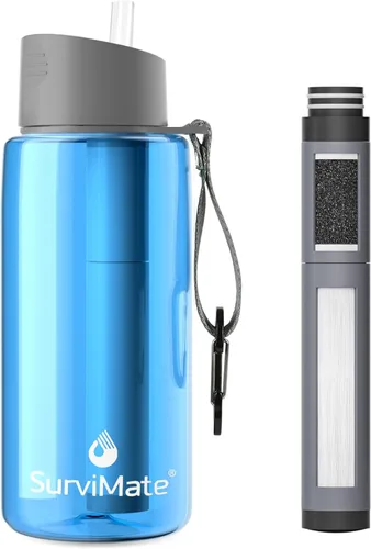Vista 29 de SurviMate Botella de Agua Filtrada de Ultra-Filtración de 5 Etapas de 0.01μm, Material Libre de BPA, Certificada NSF/ANSI 42 y 372, Botella