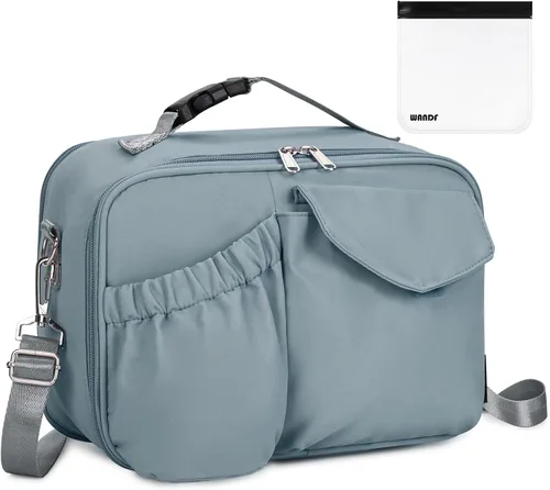 WANDF Lonchera para niños, lonchera expandible con bolsa de almacenamiento de alimentos, bolsa térmica para almuerzo con aislamiento térmico para la