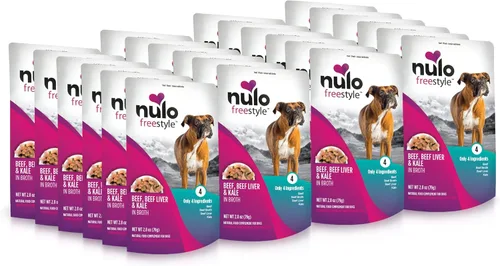 Vista 20 de Nulo Freestyle Carne de res, hígado de res y col rizada en caldo de carne real para perros, 2.8 onzas (paquete de 6)