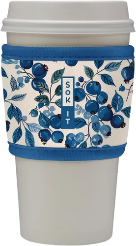 Vista 163 de Sok It HotSok Coffee & Tea - Funda de neopreno con aislamiento reutilizable (floral abstracto)