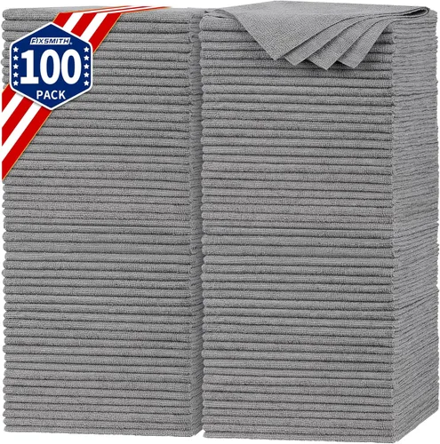Vista 36 de FIXSMITH Paquete de 400 toallas multifuncionales, paños de limpieza de microfibra de 12 x 16 pulgadas, trapos de limpieza altamente absorbentes