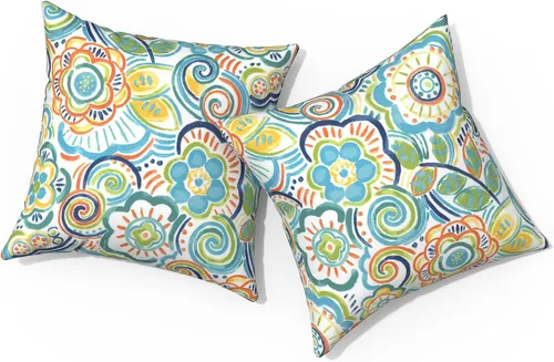 Vista 112 de Almohadas de exterior para muebles de patio de 16 x 16 pulgadas, almohadas cuadradas para exteriores con rellenos, almohadas decorativas de patio