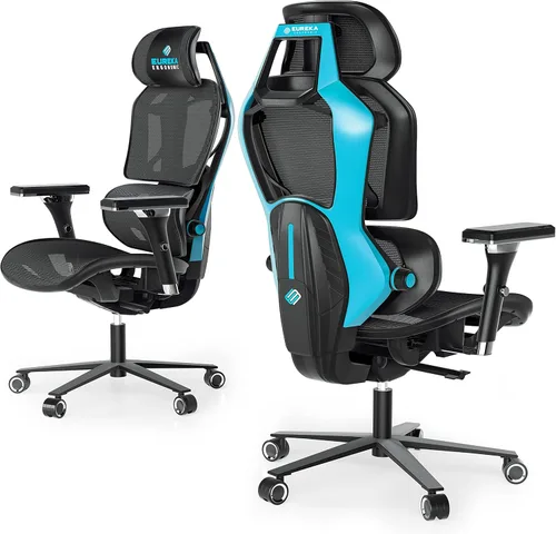 Vista 12 de EUREKA ERGONOMIC Silla de juegos GC08, silla de videojuegos para computadora con soporte lumbar, sillas ergonómicas para jugadores con cojín