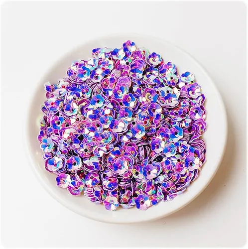 Vista 18 de 1.41 oz Loose Sequins,6 mm Cup Iridescent Spangles for DIY,Glitter Flower Embroidery Sequins for Jewelry Making Handmade Decorations(Black)