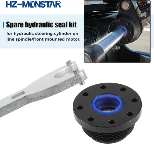 Vista 6 de HC5345 Kit de sellos compatible con SeaStar Kit de sello de cilindro de dirección hidráulica con llave de pasador, sello de cilindros de dirección