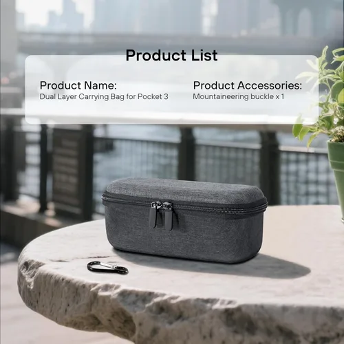 Vista 8 de STARTRC PHOTO Bolsillo 3 de doble capa Estuche de transporte portátil Duro Bolsa de almacenamiento ligero Correa de muñeca Bolso para DJI Osmo