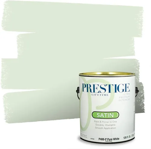 Vista 236 de PRESTIGE Pintura exterior e imprimación en uno, aloe, plano, 1 galón