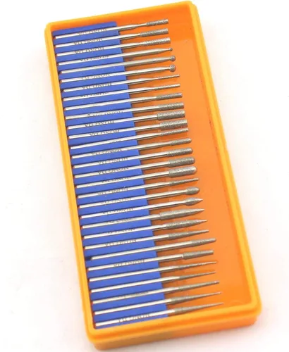 Vista 4 de JINGLING Juego de cabezal de molienda de diamante broca giratoria para taladro eléctrico de uñas de 3/32 pulgadas