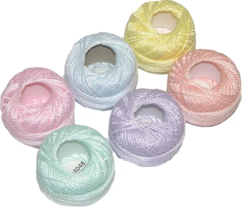Presencia Finca Perle - Paquete de muestras de hilo de algodón #8 para sashiko, bordado y acolchado (pastel)