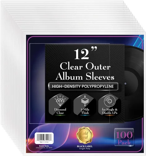 Vista 8 de GOLD SEAL Fundas exteriores para discos de vinilo para discos de 12 pulgadas, 3 mil de grosor, protectores de cubierta de discos pesados de alta