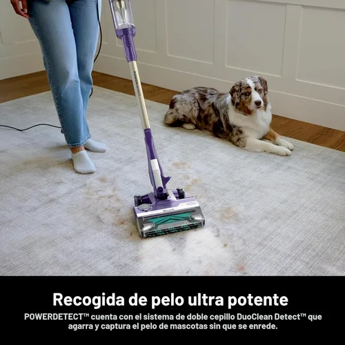 Vista 4 de Aspiradora de palo ultraligera con cable Shark POWERDETECT con tecnología DuoClean, cepillo autolimpiante para evitar enredos de cabello, sello