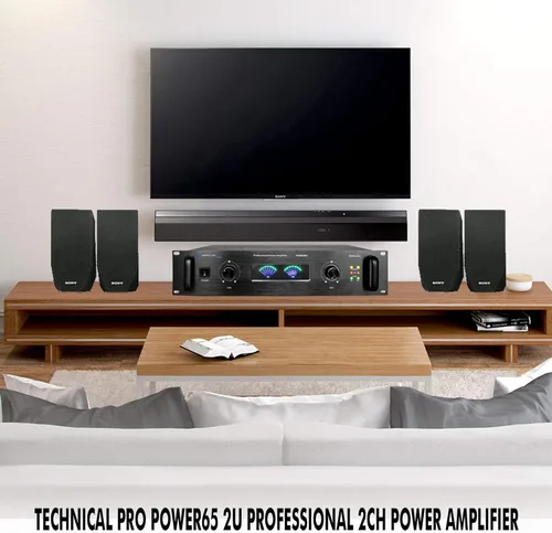 Vista 6 de Technical Pro Sistema PA portátil profesional de 6000 vatios, amplificador de potencia estéreo digital de 2 canales con ventiladores de doble