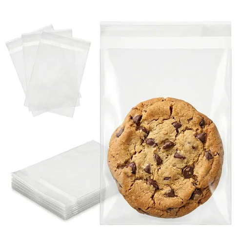 Vista 14 de 200 bolsas transparentes de celofán para panadería autosellables de 3x5-1.4 mils de grosor, bolsas pequeñas de plástico adhesivo OPP para galletas